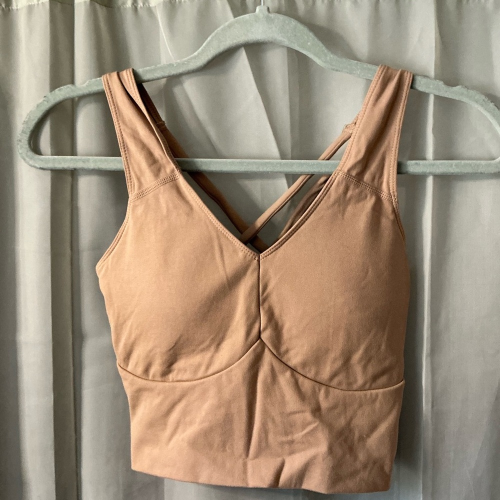 Balance athletica brown / Tan Cross-Back Sports Bra size small women’s